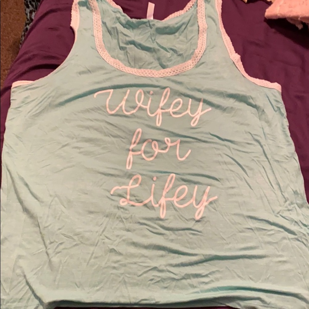 Wifey for Lifey mint colored tank